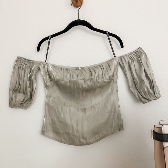 NWT Missguided Ruched Bust Bardot Top - SIZE 6 - Picture 2 of 5